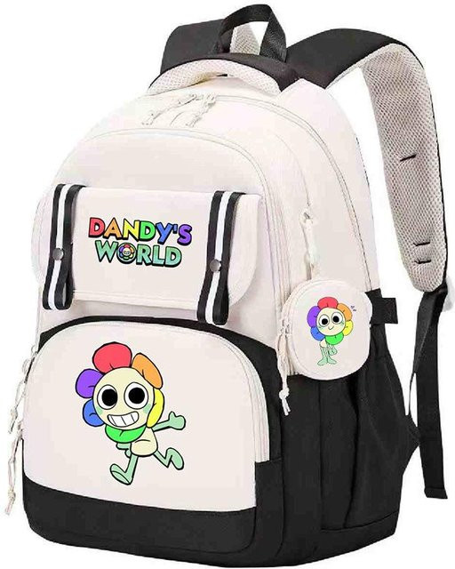 3-teiliges Schulrucksack-Set für Schüler aus Oxford-Stoff in Weiß mit Federmäppchen und Schultergurt - Bild 1