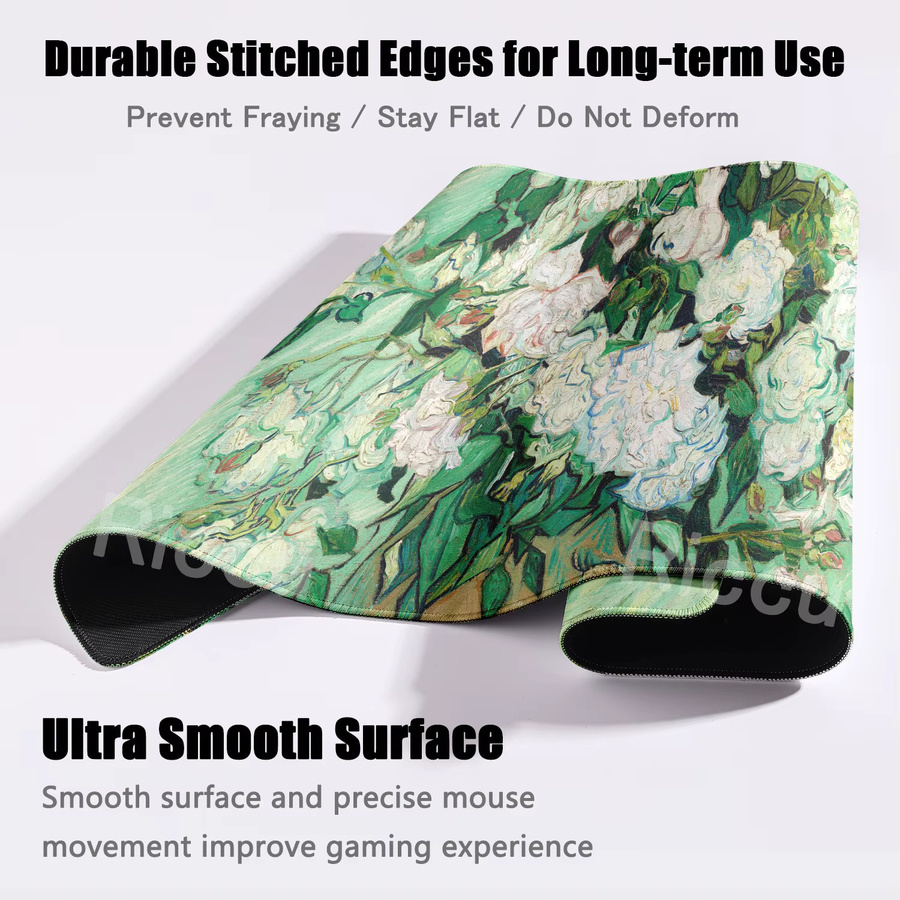 Riccu XXL Mauspad Ölgemälde Van Gogh Design Multicolor Schreibtischunterlage für Büro und Gaming - Bild 2