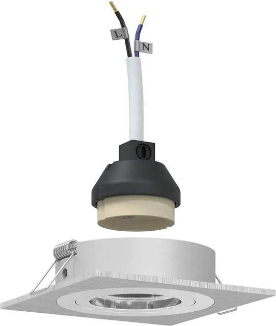 vidaXL Spotlight Set 6 Stück Silber aus Aluminium, quadratisch, B/T/H: 9 x 9 x 2 cm - Bild 1