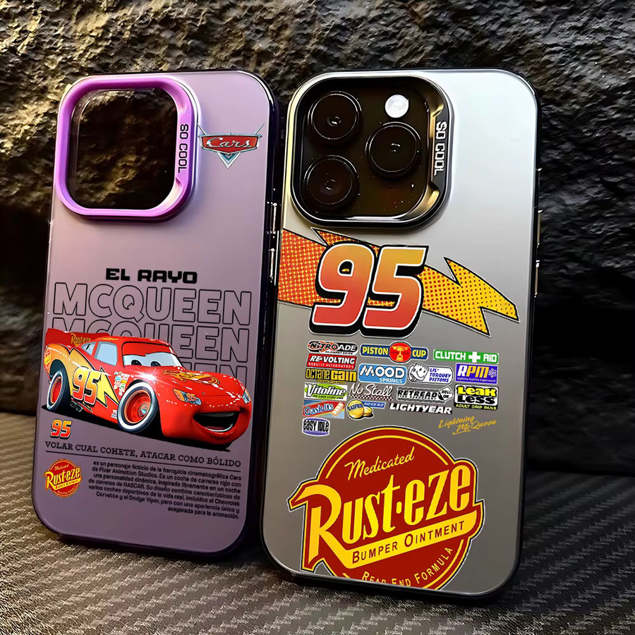 HOT Cars L-Lightning M-McQueen Handyhülle für iPhone (alle Modelle) mit sturzsicherer matter Rückseite in Multicolour - Bild 2