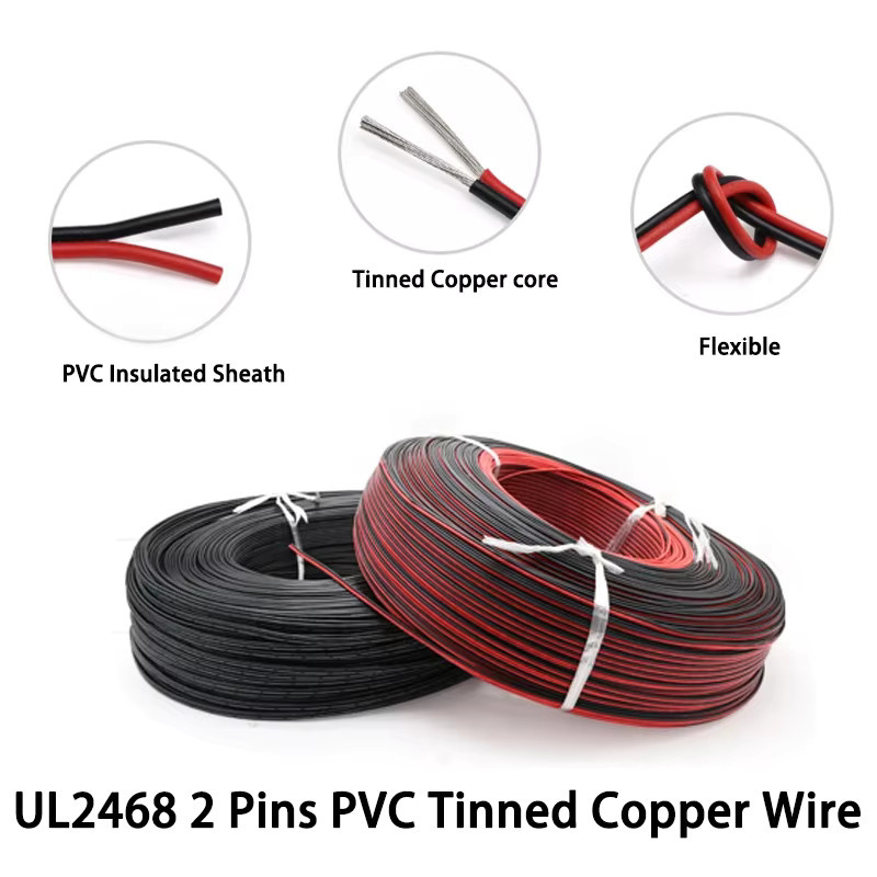 UL2468 PVC-Elektrokabel mit JST-2Pin-Stecker für Car-Audio und LED 12V, Lautsprecherkabel in Rot und Schwarz - Bild 3