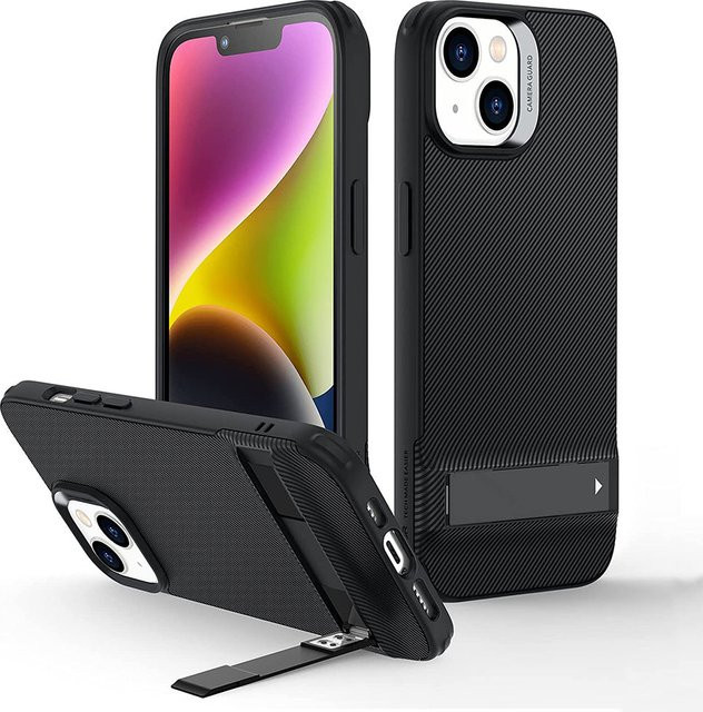ESR Air Shield Boost Schutzhülle für Apple iPhone 14 Plus mit Kickstand, Schwarz - Bild 1