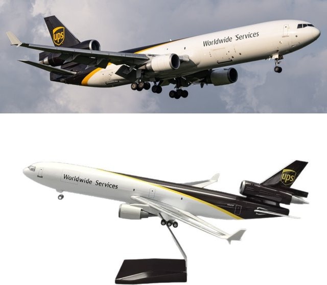 ZOCO Air UPS Airlines MD-11, Kunststoffmodell, Maßstab 1:130, mit Rädern und Fahrwerken - Bild 1