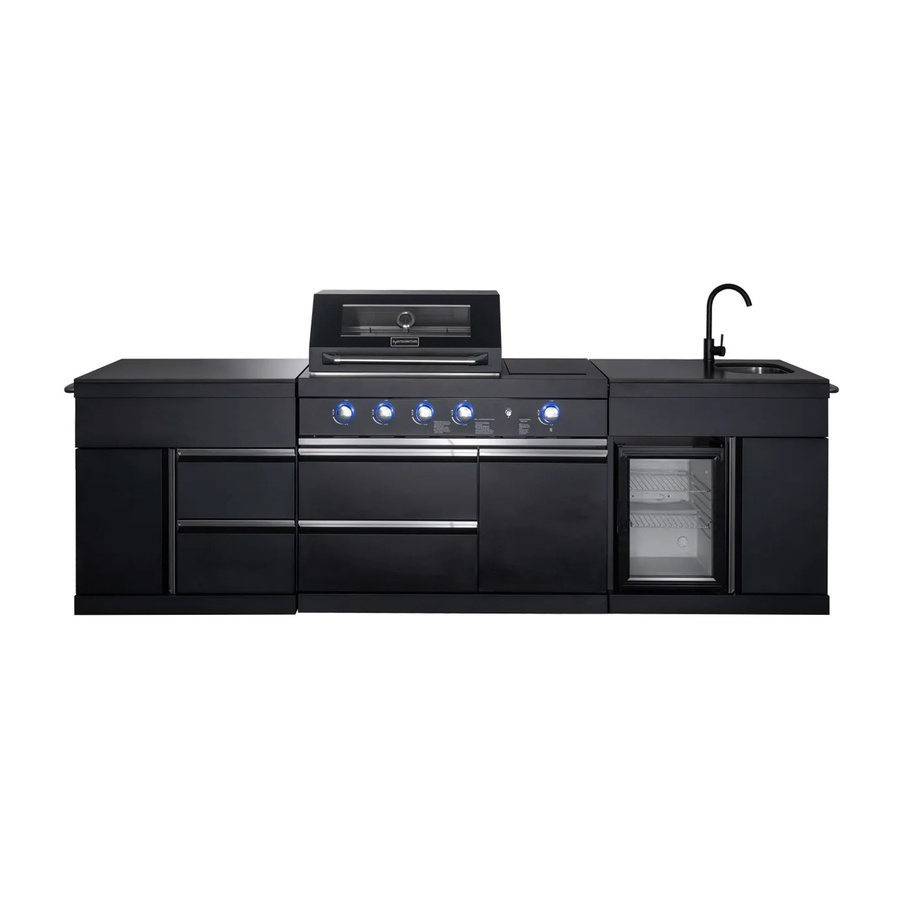 MyOutDoorKitchen Pure Freistehende Outdoorküche Plus aus Sinterstein und Stahl in Schwarz-Anthrazit mit Gasanschluss - Bild 2