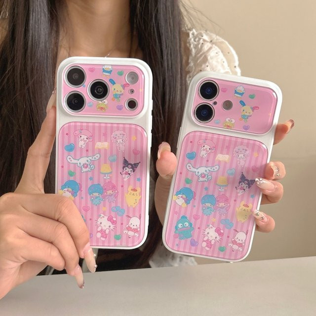 Sanrio Hello Kitty Cinnamoroll Handyhülle für iPhone 17 Pro, 16, 15, 14 Pro Max in Rosa, Kawaii Cartoon Stoßfeste Hülle mit Linsenschutz - Bild 1