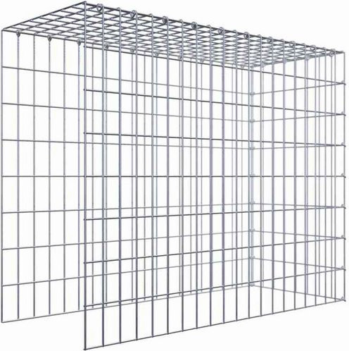 Gabiona C-Ring Anbaukorb Typ 4 aus Stahl in Silbergrau, B/T/H: 80 x 40 x 100 cm, Maschenweite 5 x 10 cm - Bild 1