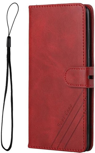 Leder-Flip-Case für Motorola Moto G30 und Moto G10 mit Magnetfunktion und Brieftasche in Rot - Bild 1