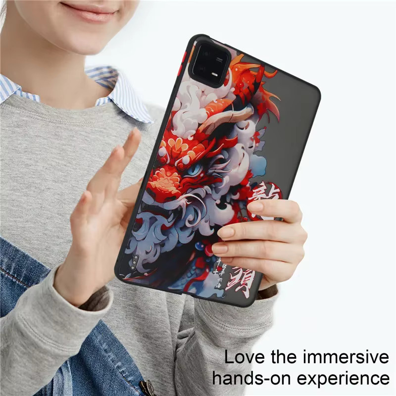Xiaomi Tablet Hülle im chinesischen Dragon Loong Design für Pad 5 6 7Pro Redmi Pad SE 8,7 11 Zoll, matt und stoßfest, Multicolor - Bild 3
