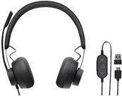 Logitech Zone Wired On-Ear Headset mit aktiver Rauschunterdrückung und USB-C Anschluss in Graphite/Schwarz/Grau - Bild 1