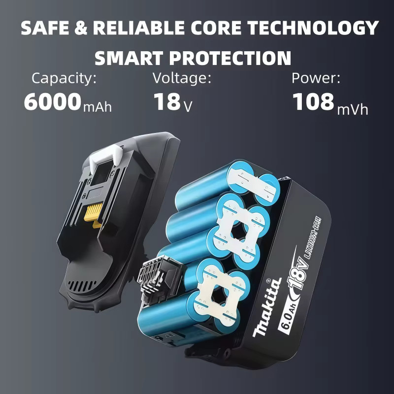 Makita Li-Ion Akku BL1860 6Ah für 18V Elektrowerkzeuge in Schwarz - Bild 3