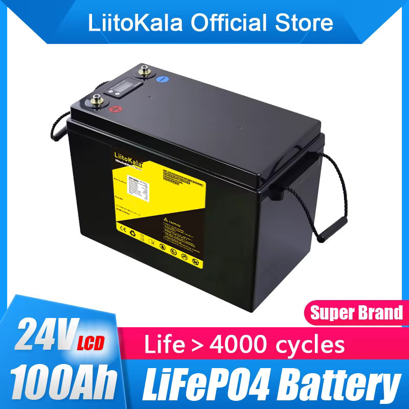 LiitoKala 24V 100Ah LiFePO4 Batterie in Schwarz für Solar-Systeme, Golfwagen und Bootsmotoren - Bild 2