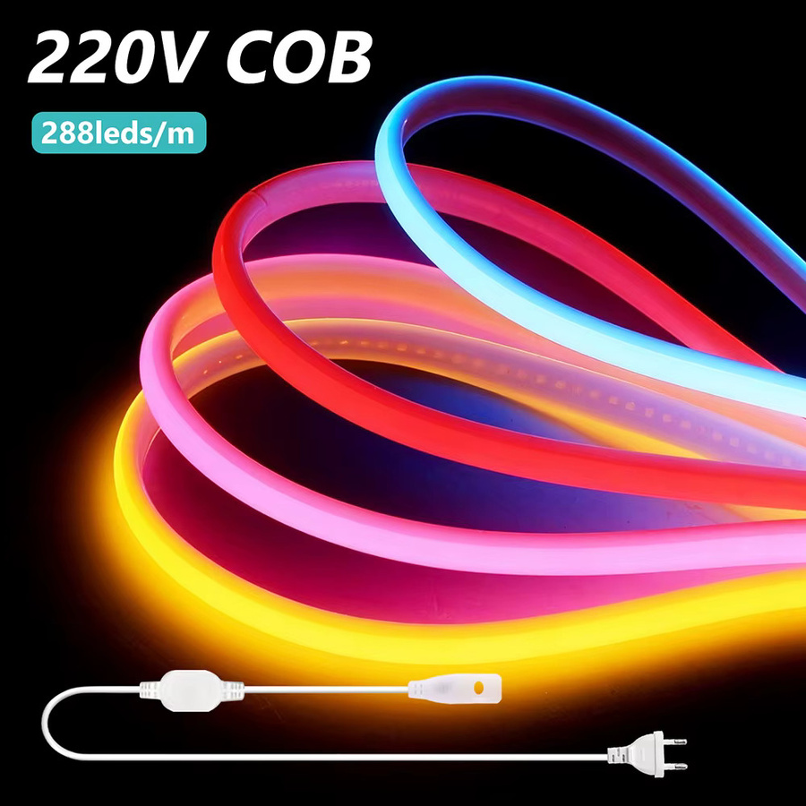 HEGEHE COB Neon LED Lichtleiste IP67 Wasserdicht Flexible Seilröhre Lampe für Zuhause und Schlafzimmer in 10 Farben - Bild 2