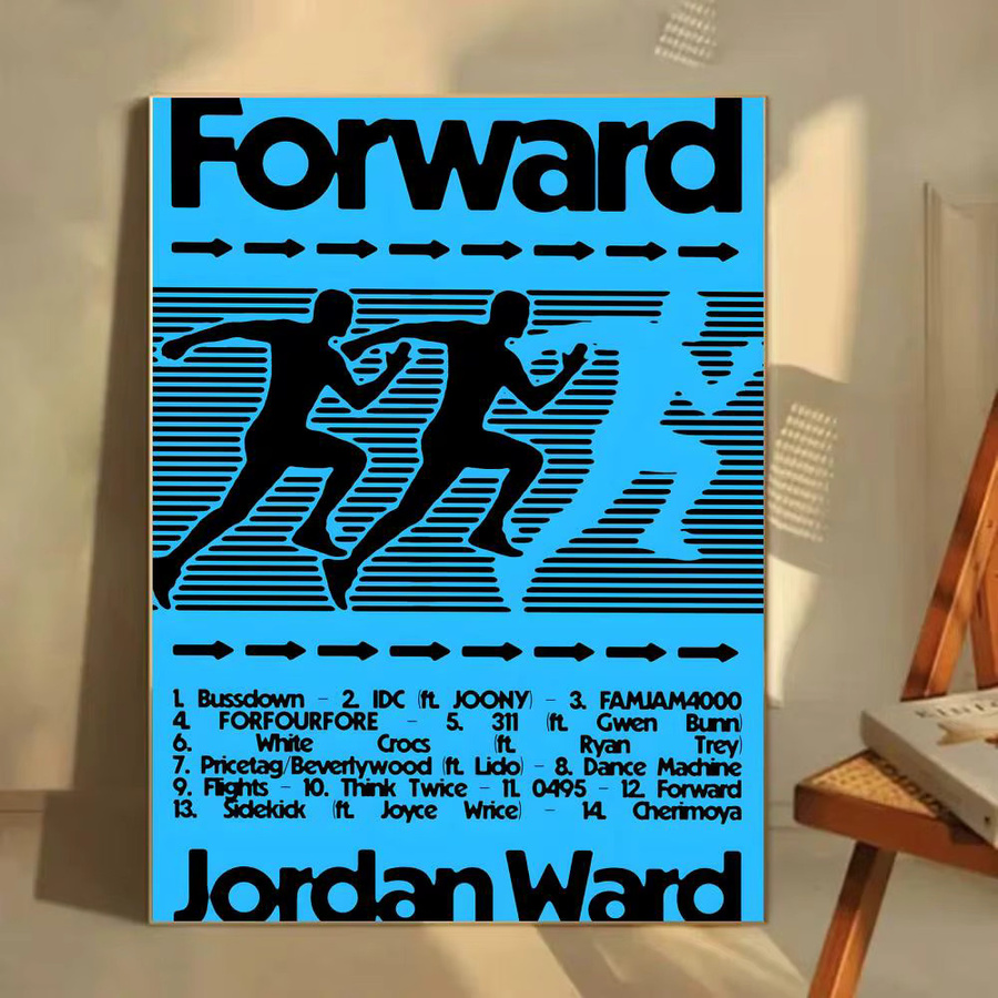 J-Jordan W-Ward Rapper Poster Wandaufkleber Modern Abstract in Weiss und Multicolour, Rechteckig, Breite: 20 cm, Höhe: 15 cm - Bild 4