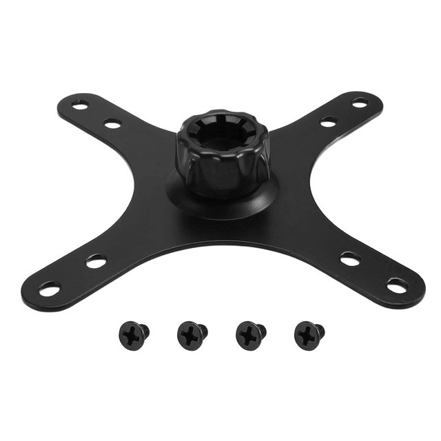 Universal Monitor-Montageadapter Wandhalterung mit 17 mm Kugelkopf in Schwarz, kompatibel mit VESA 100 x 100 mm und 75 x 75 mm - Bild 1