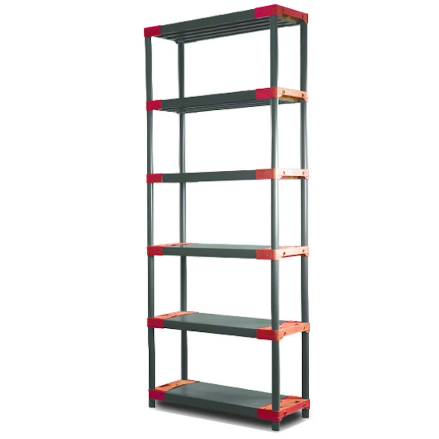 PROREGAL Kunststoffregal Big Grey Bear Extra-Tall in Grau/Rot, H x B x T: 220 x 90 x 46 cm - Bild 2