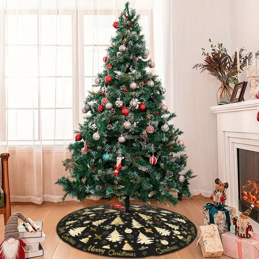 VIKAMA Weihnachtsbaum-Sockel in Schwarz mit floralem Design für Innen- und Außenbereiche - Bild 3