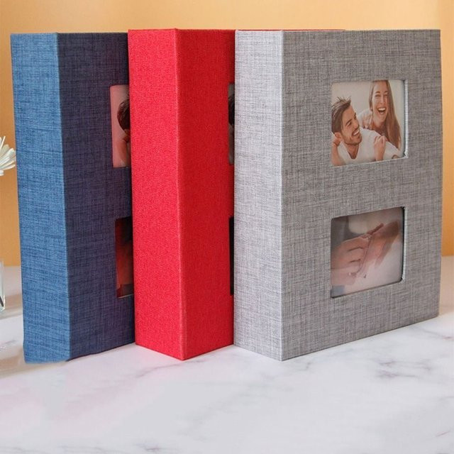 200 Stück Leinen-Fotoalbum in Pink mit Einsteckblättern für 6-Zoll-Bilder als DIY Scrapbook-Album - Bild 1