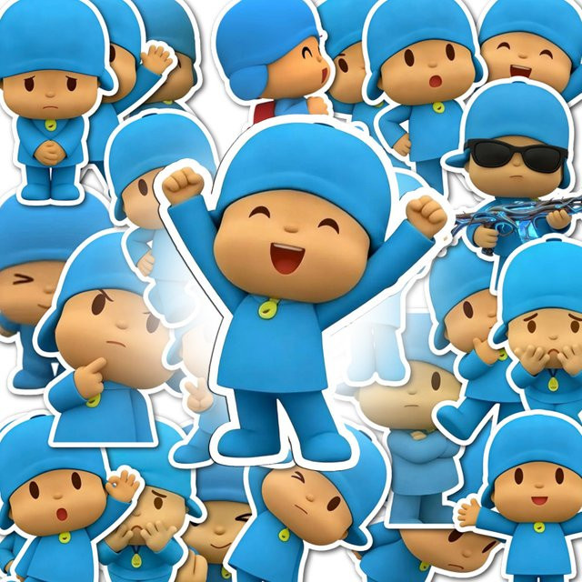Pocoyo Emoji Aufkleber Multicolor für Desktop, Wände und Handyhüllen - Bild 1