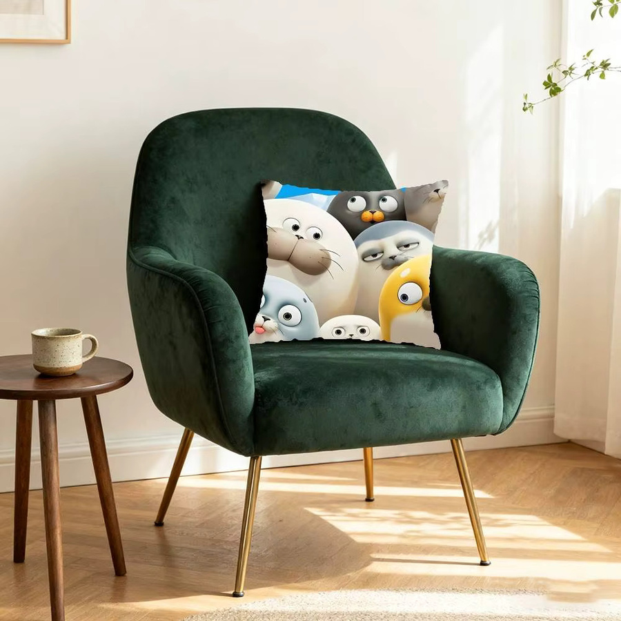 S-Sealook Kissenbezug im Vintage-Stil mit Tiermotiv, quadratisch, Multicolour, Breite: 40 cm - Bild 4
