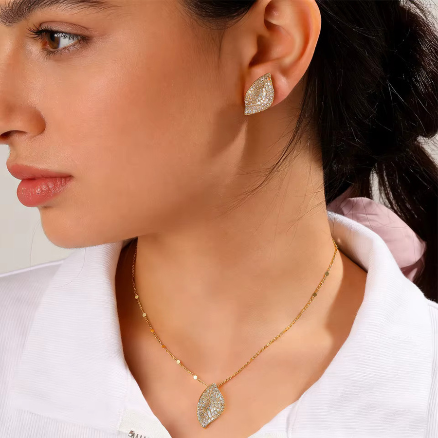 ZAKOL Schmuckset, Ohrringe und Halskette, Kupfer, Zirkonia, Damen - Bild 2