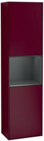 V&B Hochschrank Finion mit LED-Beleuchtung und Glastüren, weiß lackiert, B: 41,8 cm, H: 151,6 cm - Bild 1