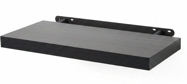 Relaxdays Wandregal aus MDF und Eisen in Schwarz, B/T/H: 60 x 23 x 4 cm - Bild 1