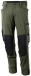 Mascot Arbeitshose mit Knietaschen und Reflexstreifen in Moosgrün, Größe 82C48, Stretchstoff mit Cordura - Bild 1