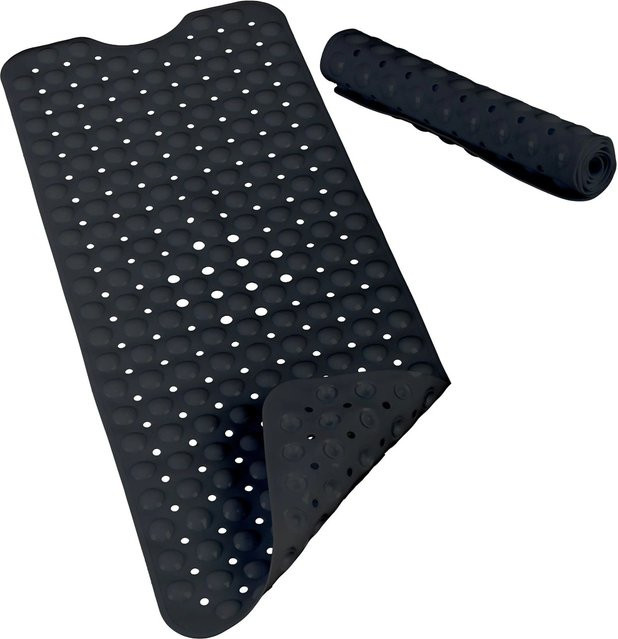 Relaxdays Badewannenmatte XXL aus PVC in Schwarz, rutschfest, B/T/H: 97 x 39 x 0,7 cm - Bild 1