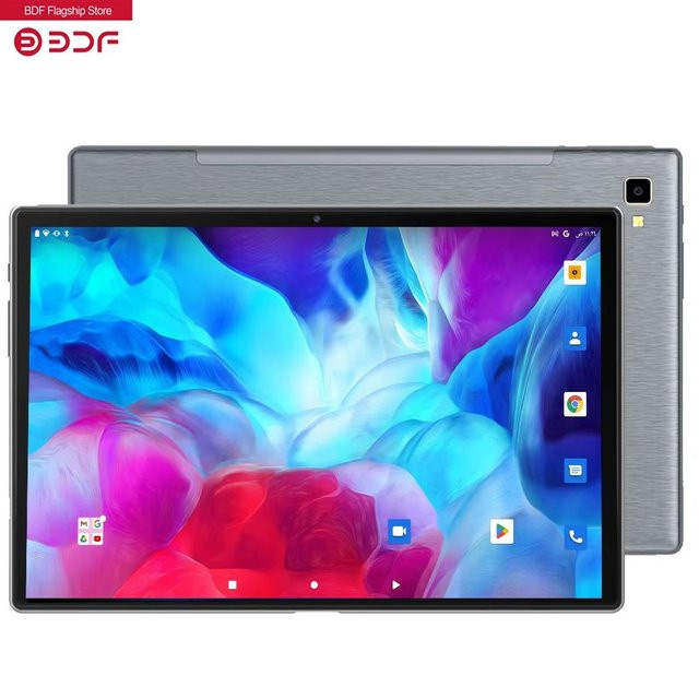 BDF Android 13 Tablet 10,1 Zoll mit 8 GB RAM und 256 GB ROM, 4G LTE, 5G, Mediatek Prozessor, Silber - Bild 1