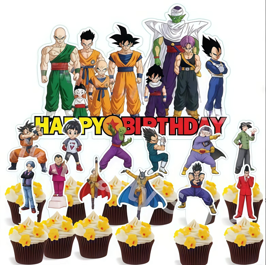 Dragon Ball Geburtstagsparty Dekoration Set mit Banner, Luftballons und Tortendekoration in Mehrfarbig - Bild 3