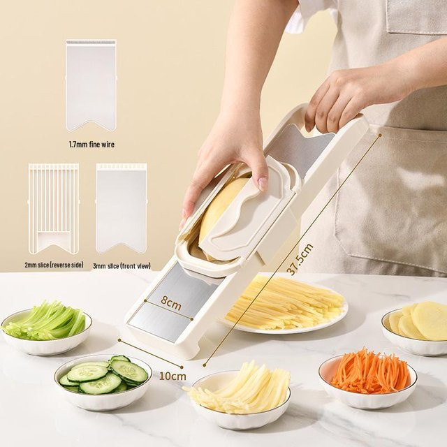 HomeHarmony Multifunktionale Doppel-Tür Reibe und Raspel für Gemüse und Kartoffeln in Weiß mit rutschfester Basis aus Edelstahl und Kunststoff, B/T/H: 37,5 x 37,5 x 37,5 cm - Bild 1