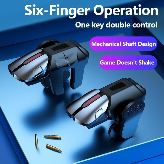 ATUOTIN Mobile Gamepad Trigger Joystick Set mit Latenzfreier Steuerung für iPhone und Android Smartphone in Schwarz - Bild 1