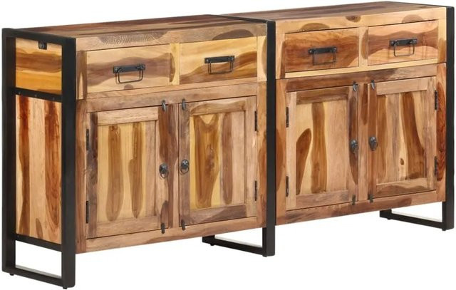 vidaXL Sideboard aus Akazien-Massivholz in Braun, B/T/H: 172 x 35 x 80 cm - Bild 1