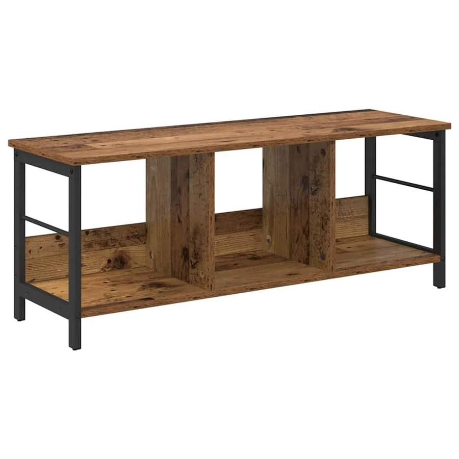 vidaXL Bücherregal im Industriestil aus Holzwerkstoff und Stahl, Farbe: Braun, B/T/H: 102 x 32 x 40,5 cm - Bild 2