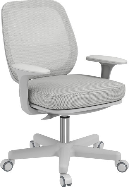 Vinsetto Ergonomischer Bürostuhl mit Drehfunktion und Armlehnen, Schreibtischstuhl in Grau und Weiß für Home-Office und Wohnräume - Bild 1