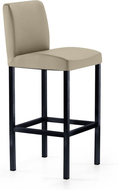 Mayer Sitzmöbel Barhocker 1154, Barstuhl in Beige mit schwarzem Gestell, B/T/H: 40 x 45 x 94 cm - Bild 1
