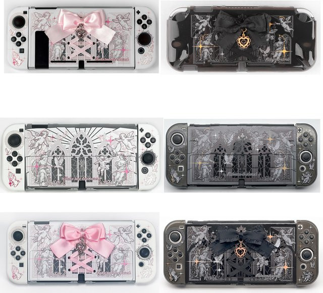 Gotische Kathedralen Schutzhülle für Nintendo Switch, OLED und Switch 2 in Schwarz mit dekorativen architektonischen Details als Hartschale - Bild 1