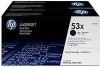 HP Toner Q7553XD (53X) Doppelpack Schwarz für Laserdrucker mit 2x 7.000 Seiten Reichweite - Bild 1
