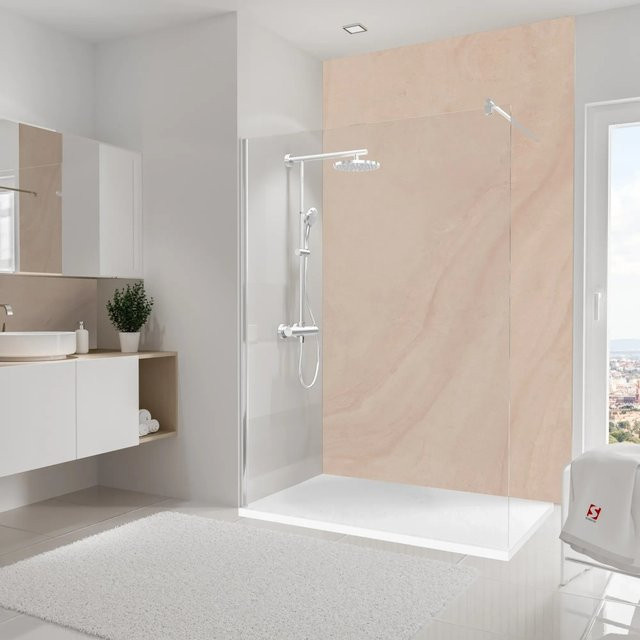 Schulte Duschrückwand Softtouch DecoDesign in Sandstein-Beige mit Steinoptik, Breite: 255 cm, Höhe: 150 cm - Bild 1