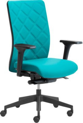 Ergonomischer Bürostuhl WIKI von Leyform in Türkis mit Armlehnen und Stoffrücken - Bild 1