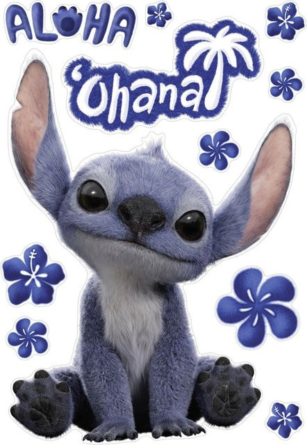 Komar Deko-Sticker Disney Lilo and Stitch Live Action Ohana, Blau, Breite: 50 cm, Höhe: 70 cm - Bild 1
