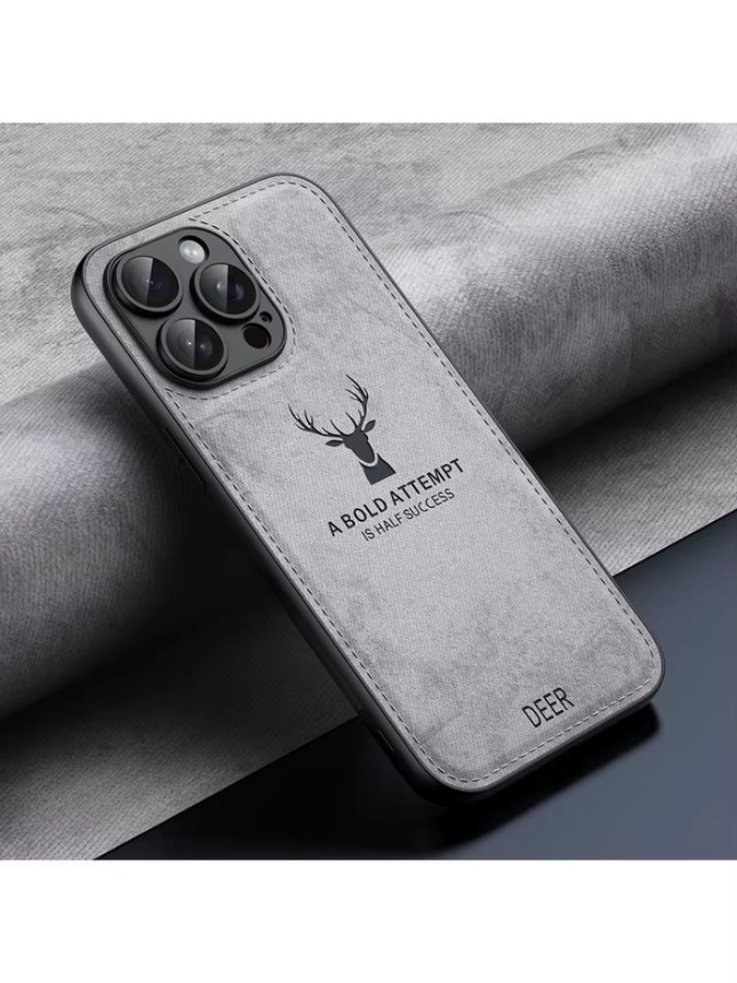NMEGOU Stoßfeste Handyhülle mit Hirschkopf-Cartoon-Design für iPhone 11 bis iPhone 17 Pro Max in Braun - Bild 5