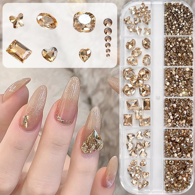 MAFANAILS Nail Art Strasssteine, Champagner, gemischt, Unisex - Bild 1