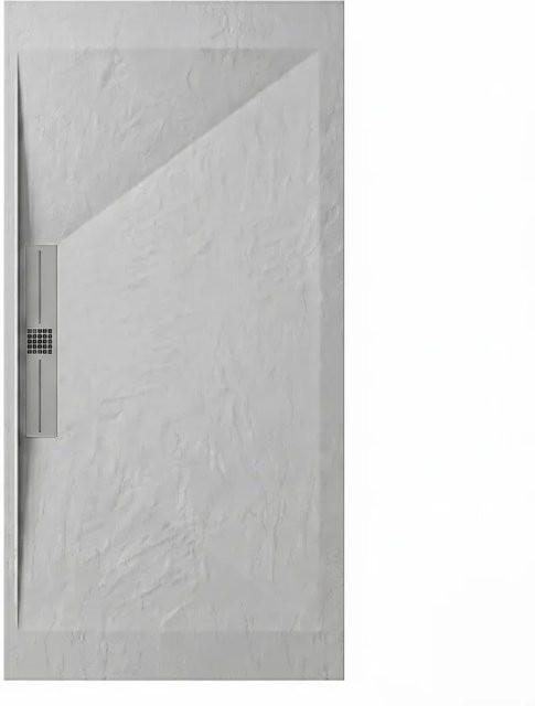 Mirlo Duschwanne Edis aus Mineralguss, extra flach, rechteckig, Grau, B/T: 150 x 90 cm - Bild 1
