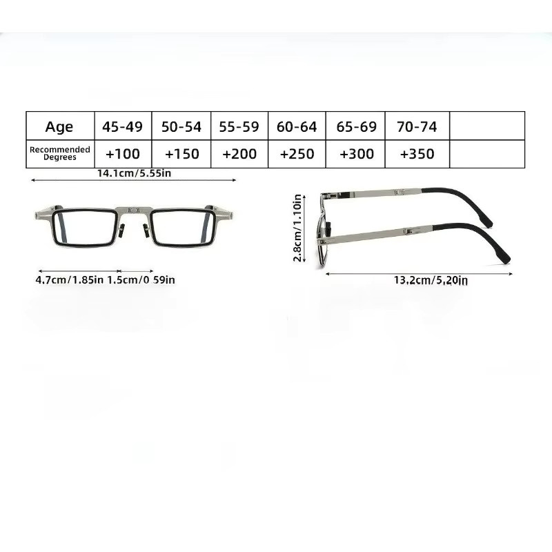 DIXSG Lesebrille, Unisex, Metall, Vollrand, rechteckig, silver - Bild 3