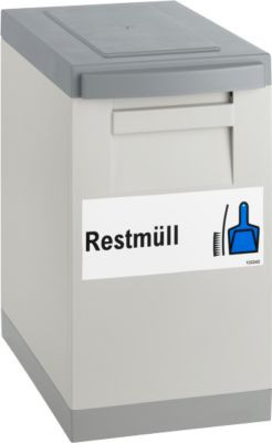 Modul-Sammelbox WSB Nord Sued grau mit dunkelgrauem Deckel und Griffen, B/T/H: 35,0 x 30,0 x 20,0 cm - Bild 1