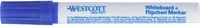 Westcott Whiteboard- und Flipchartmarker für Profis mit Bullet-Spitze in Weiß und Blau - Bild 1