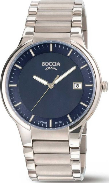Boccia Herrenuhr, Quarz, Titan, Saphirglas, 39 mm, Blau, 5 ATM - Bild 1