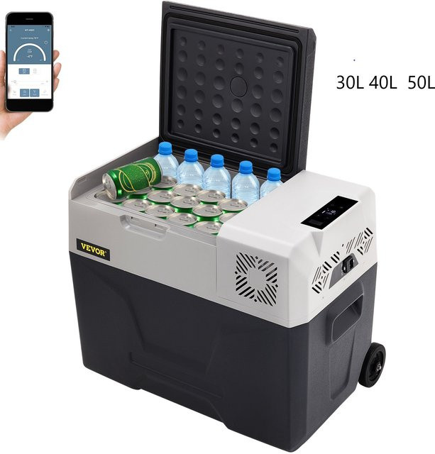 SucceBuy Kompressor Autokühlschrank Tragbarer Mini Kühlschrank für Camping und Picknick in Weiß - Bild 1