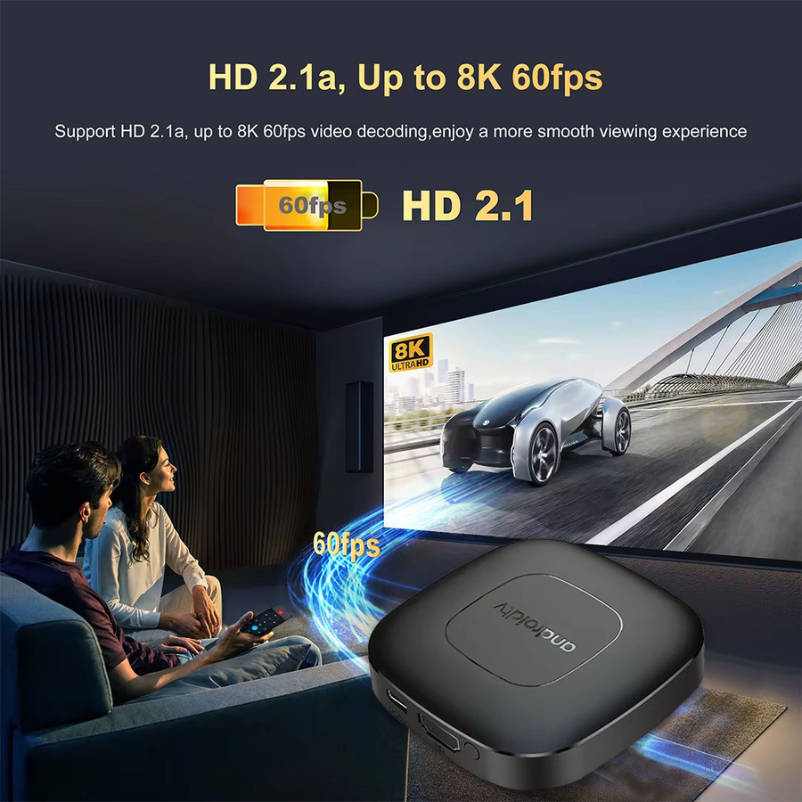 UOSU T1 Android 16 Smart TV Box Media Streamer mit 128GB Speicher, 8GB RAM, Quad Core Cortex A53, 5G, Dual WLAN, Bluetooth und Google Sprachfernbedienung in Schwarz - Bild 3